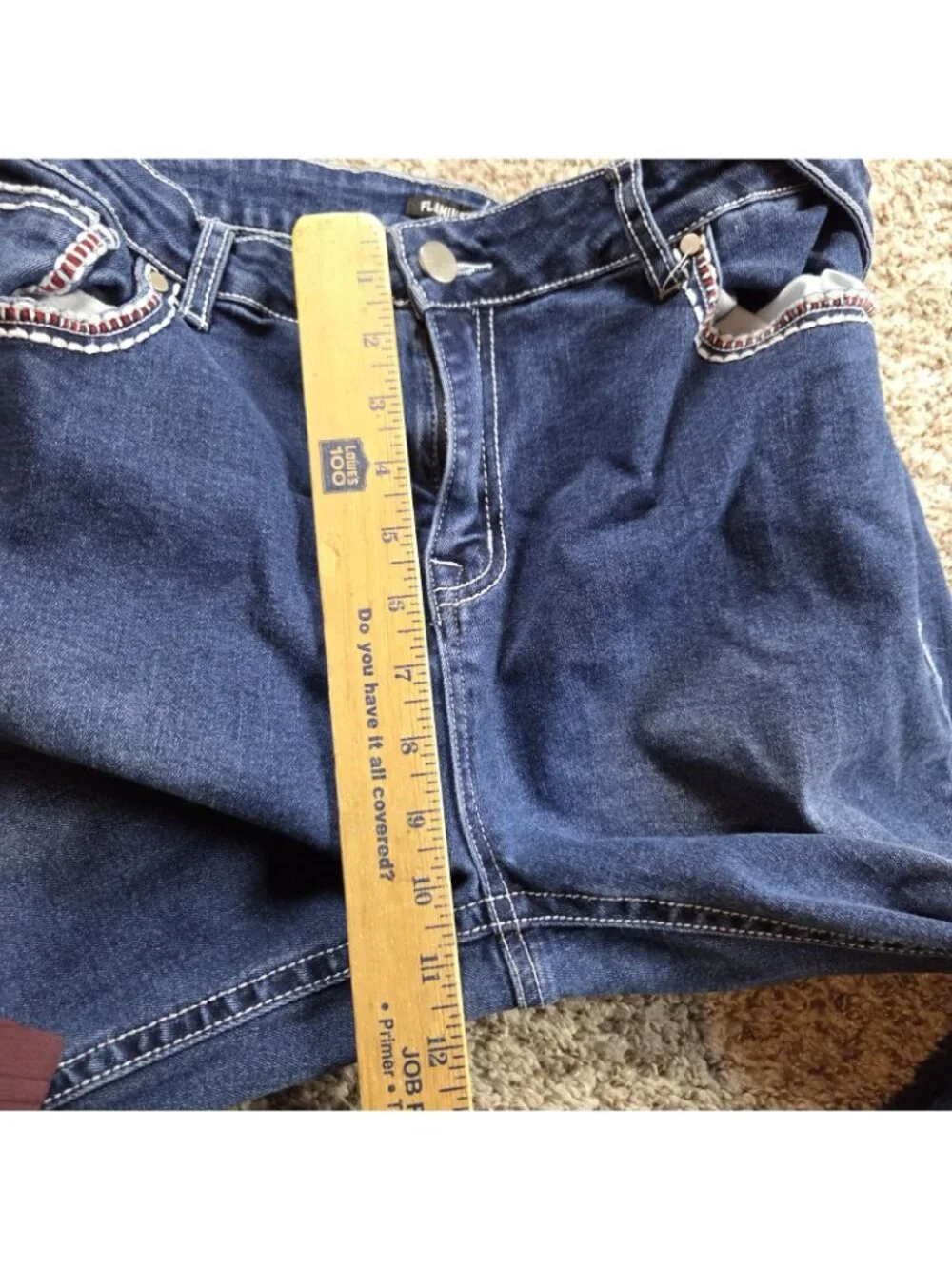 Flamingals Jeans Womens 2XL Embroidery Pocket Bootcut Jeans Cowgirl
